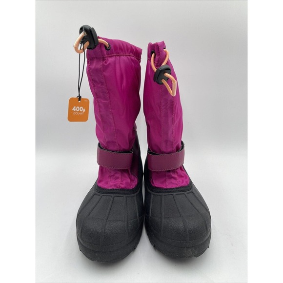 NWOB Columbia Youth Unisex Powderbug Forty, Wild Fuchsia/Bright Nectar Size 7 - Picture 2 of 6
